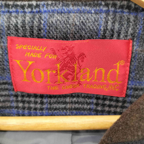 ヨークランド YORKLAND タータンチェック ウール ダッフルコート レディース  9